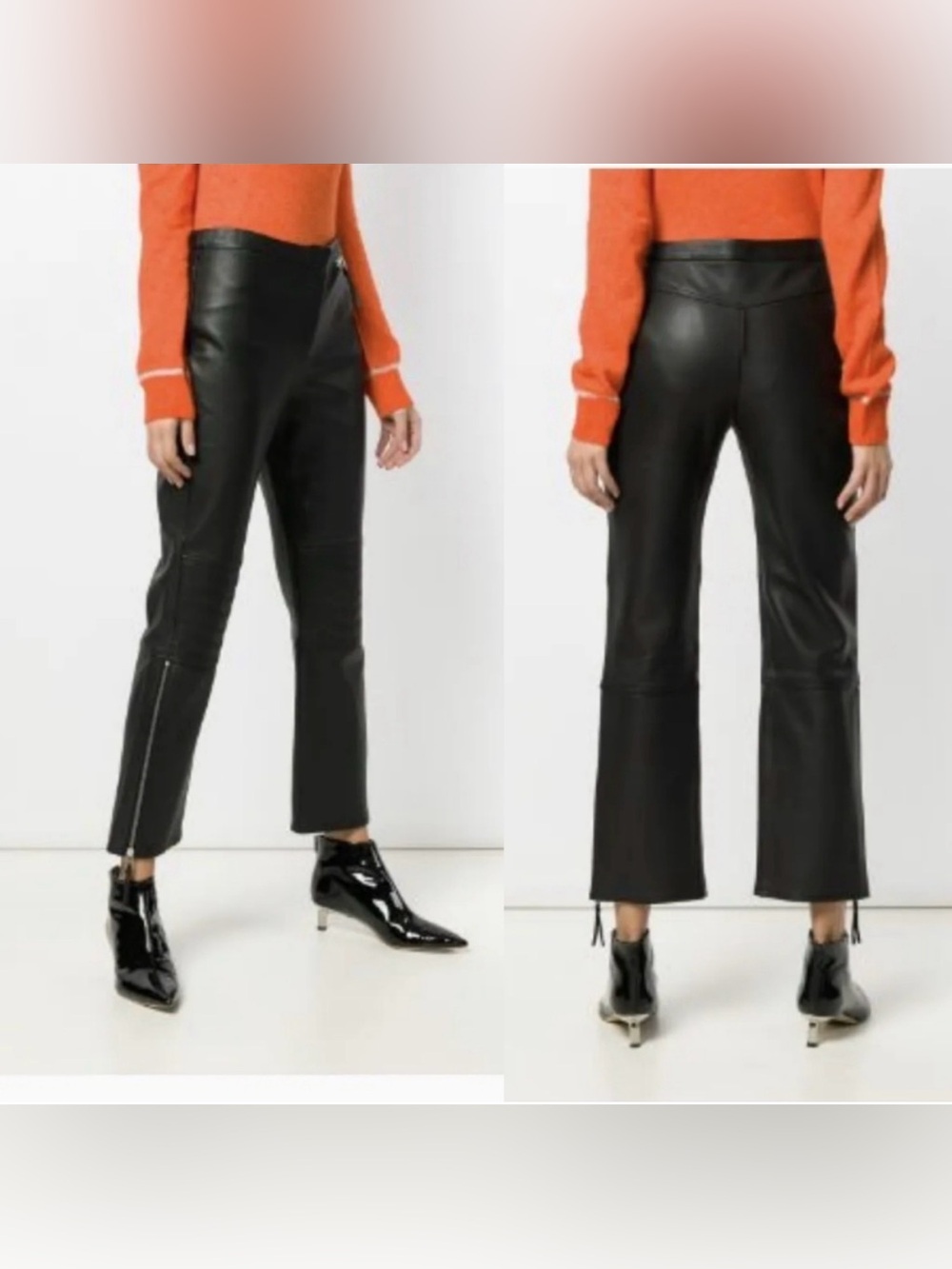 Malene Birger Virana Lamb Leather Trousers in Chesnut, Size 38, US 6-8
